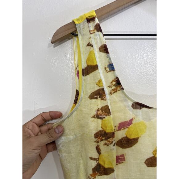 Whimsical Beach Dopamine Cottagecore Linen Blend Dress 4 Y2K Indie Sleaze Resort - Picture 4 of 16